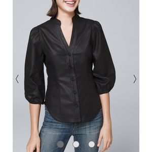 NWT White House Black Market coated denim top